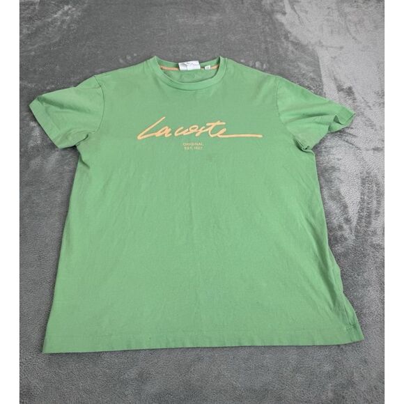 Lacoste Regular Fit Short Sleeve T Shirt Men's Size 4 Medium Green - Picture 1 of 12